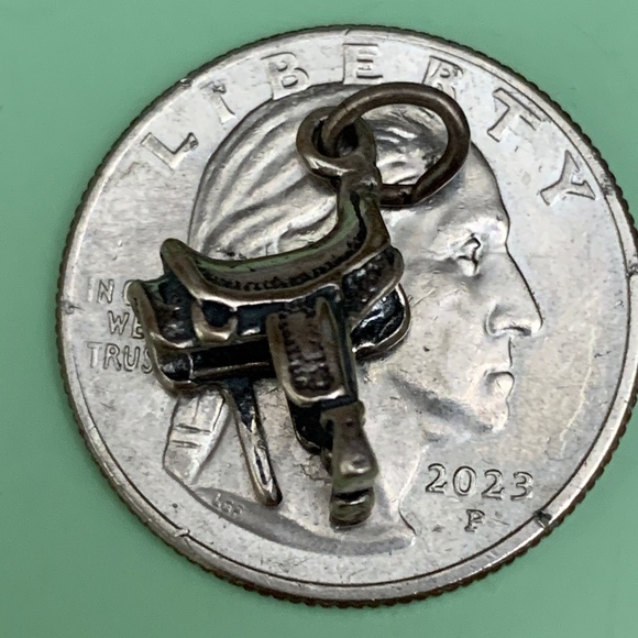 Saddle Sterling Silver Jewelry Charm #western #horse saddle - Picture 3 of 3